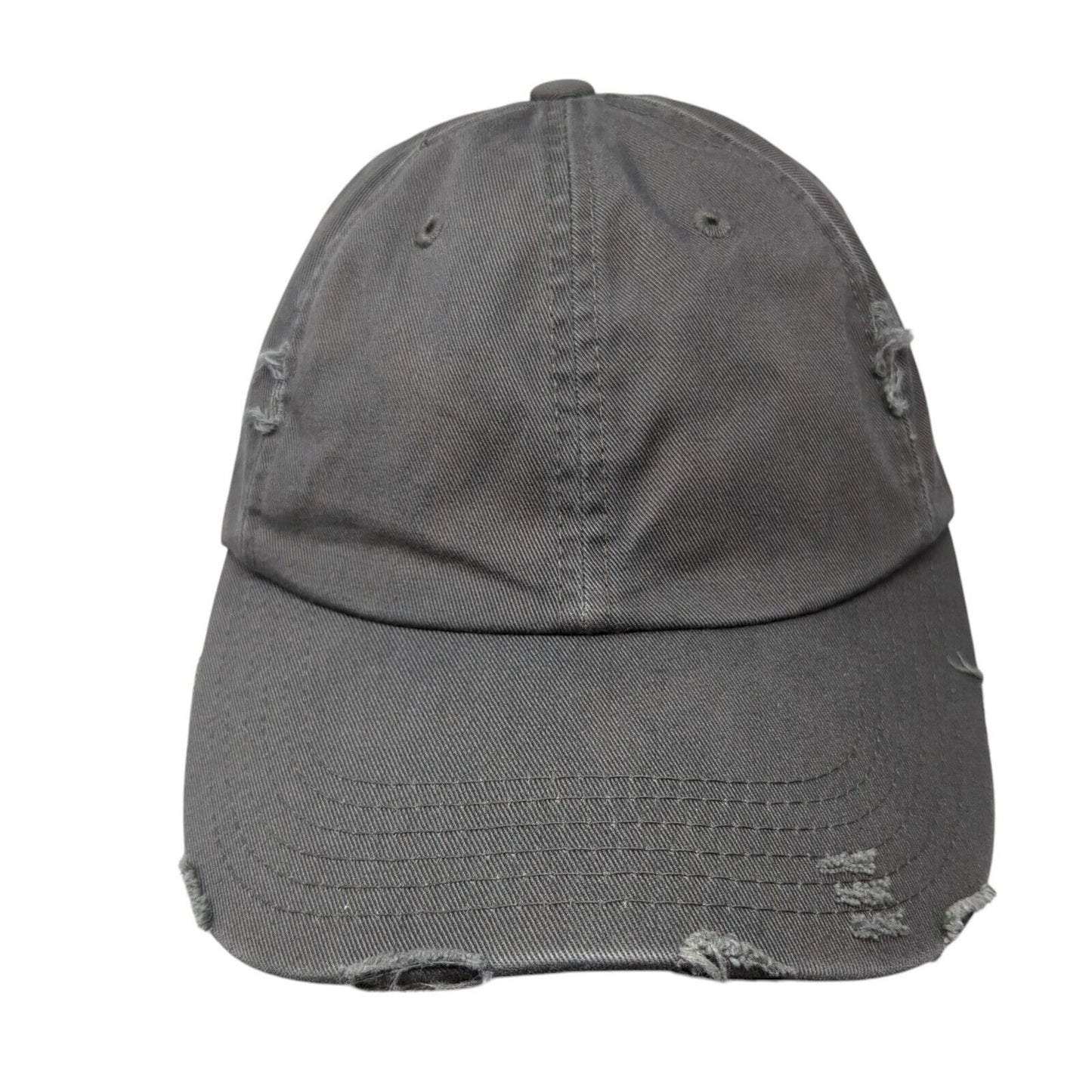 District Slideback Hat Gray One Size Solid Adjustable Blank Distressed