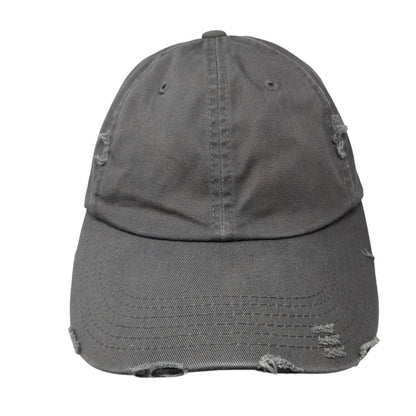 District Slideback Hat Gray One Size Solid Adjustable Blank Distressed