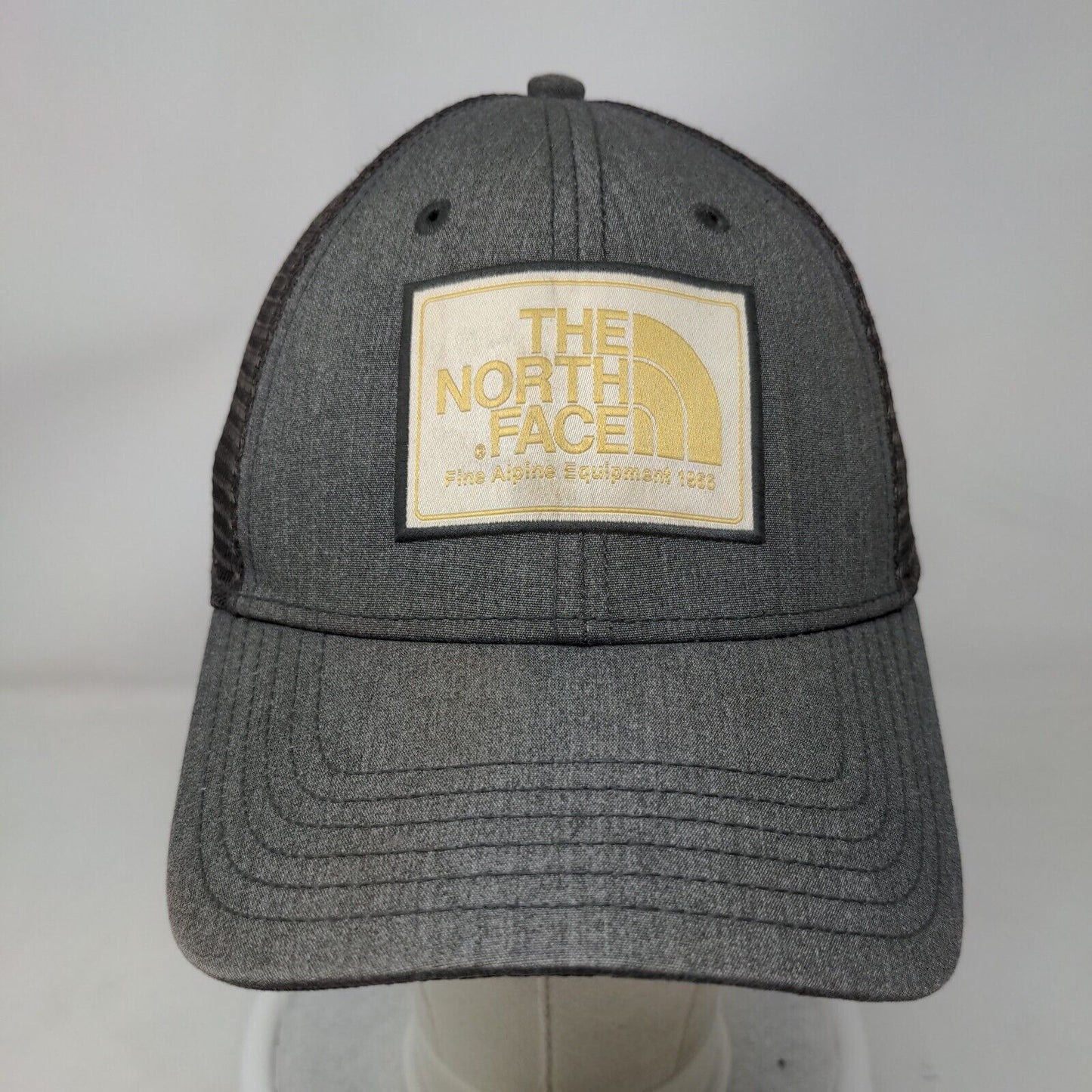 The North Face Snapback Mesh Back Trucker Hat Gray One Size 6 Panel