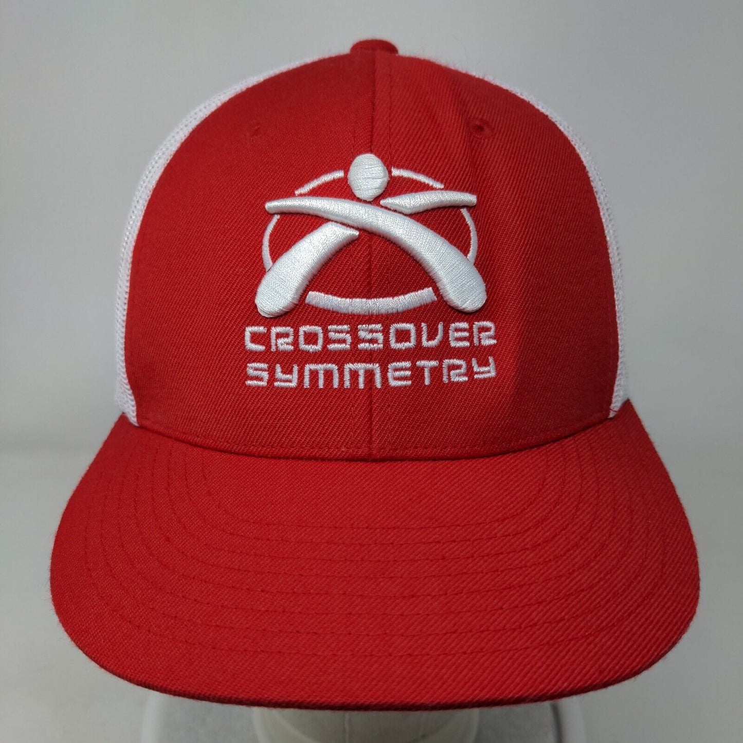 Crossover Symmetry Snapback Mesh Back Trucker Hat Red M/L Richardson