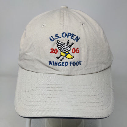 US Open 2006 Winged Foot Slideback Hat Tan One Size Embroidered USGA Member
