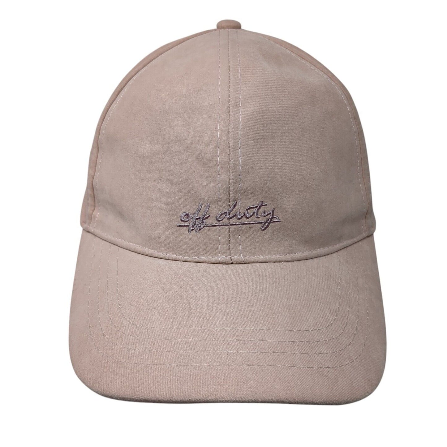 Off Duty Strapback Hat Pink OSFA Adjustable Embroidered Solid 6 Panel