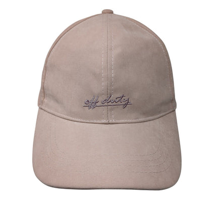 Off Duty Strapback Hat Pink OSFA Adjustable Embroidered Solid 6 Panel