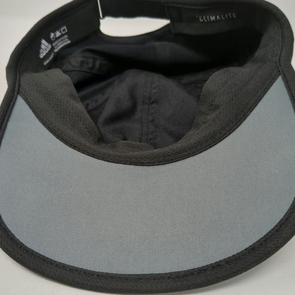 Adidas Baseball Cap Black One Size Climalite Strapback Embroidered Logo Hat