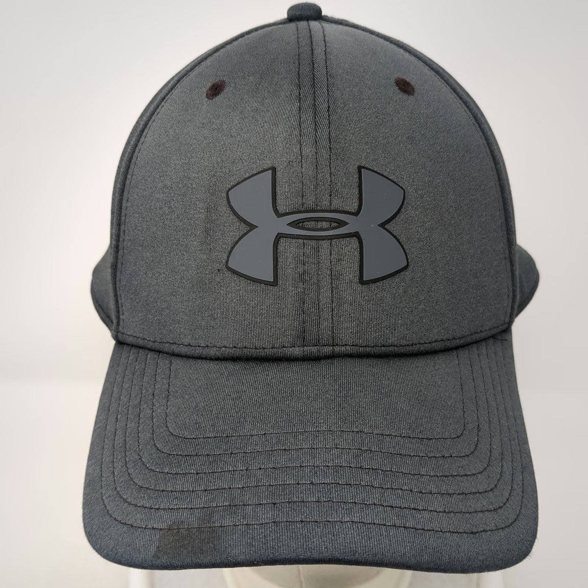 Under Armour Baseball Cap Gray XL Stretch Fit ISO-CHILL Logo Structured Hat