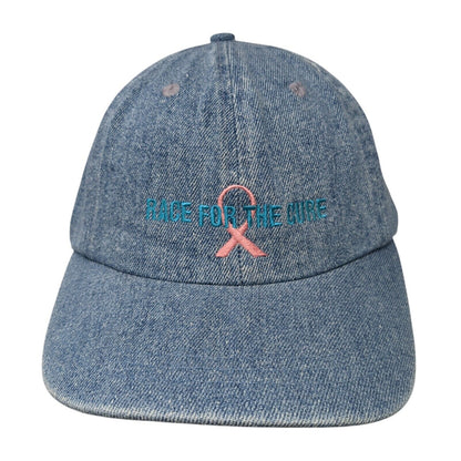 Race For The Cure Slideback Hat Blue One Size Adjustable Embroidered Cotton