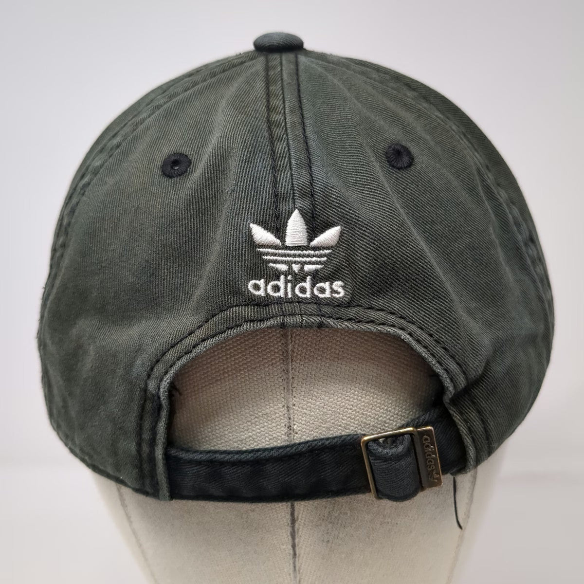 Adidas Baseball Cap Green One Size Trefoil Logo Slideback Washed Cotton Hat