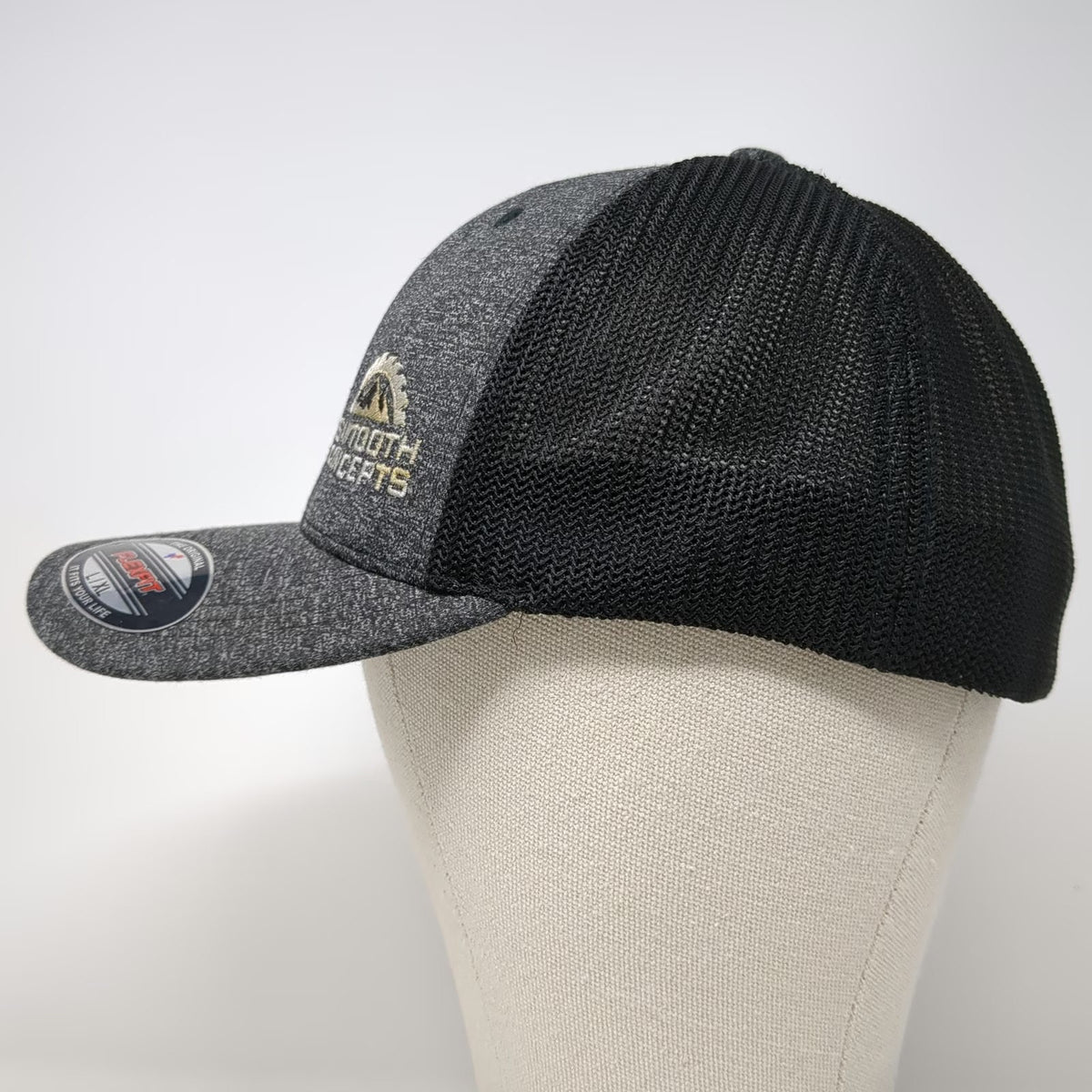 Port Authority Baseball Cap Gray XL Fitted Sawtooth Concepts Mesh Back Logo Hat