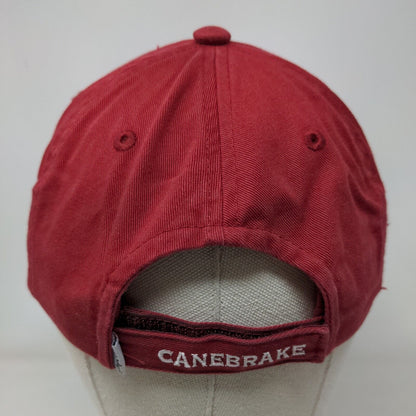 Canebrake Strapback Hat Red One Size Embroidered Logo Imperial