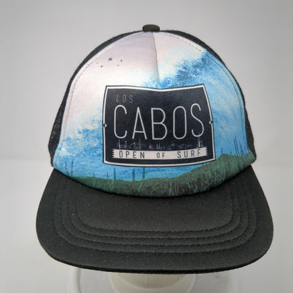 Los Cabos Open Of Surf Snapback Trucker Hat Black One Size Adjustable Mesh Back