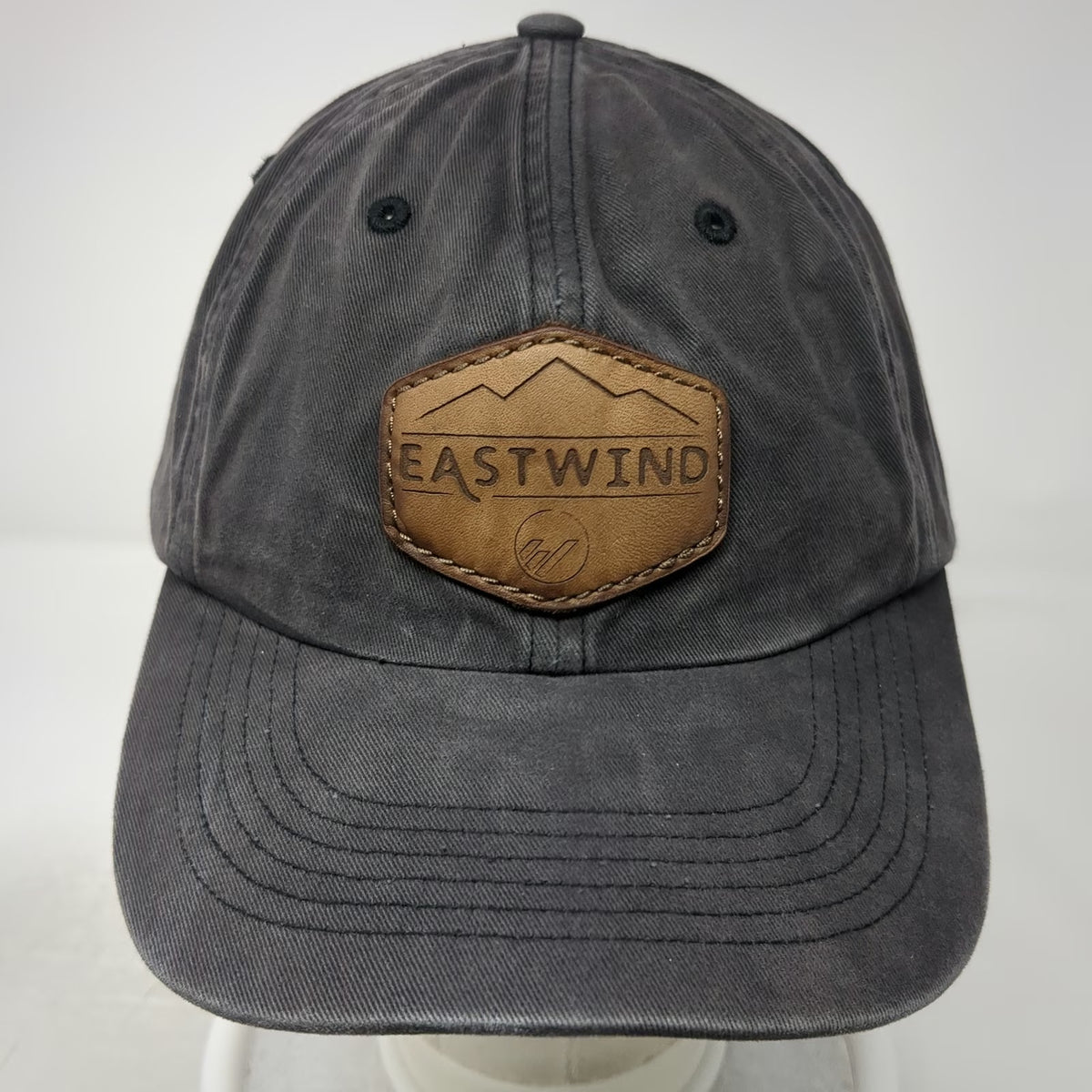 Richardson Baseball Cap Gray One Size Eastwind Leather Patch Strapback Hat