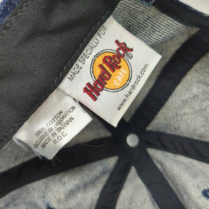 Hard Rock Cafe Baseball Cap Blue One Size Butterfly Denim Strapback Hat Logo