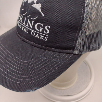 Springs of Royal Oaks Snapback Mesh Back Trucker Hat Black OSFA Embroidered