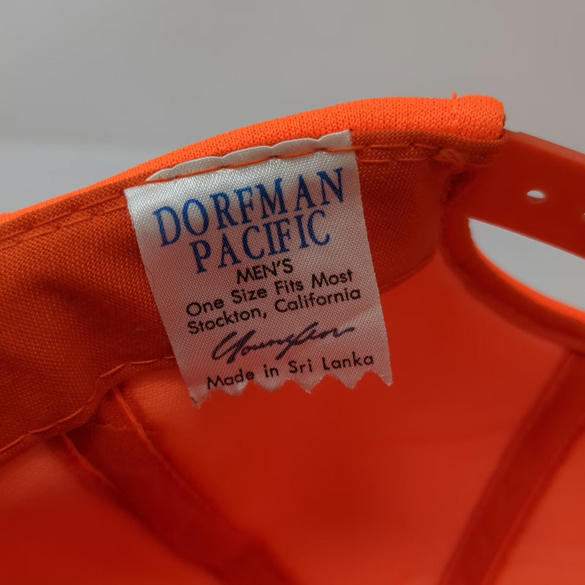 Dorfman Pacific Snapback Orange Hat One Size Green Underbrim Solid Blank Cap