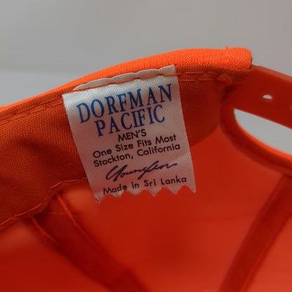 Dorfman Pacific Snapback Orange Hat One Size Green Underbrim Solid Blank Cap