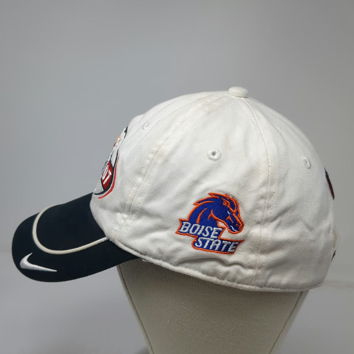 Nike Boise State Broncos NCAA 2007 Fiesta Bowl White OSFM Strapback Hat Football