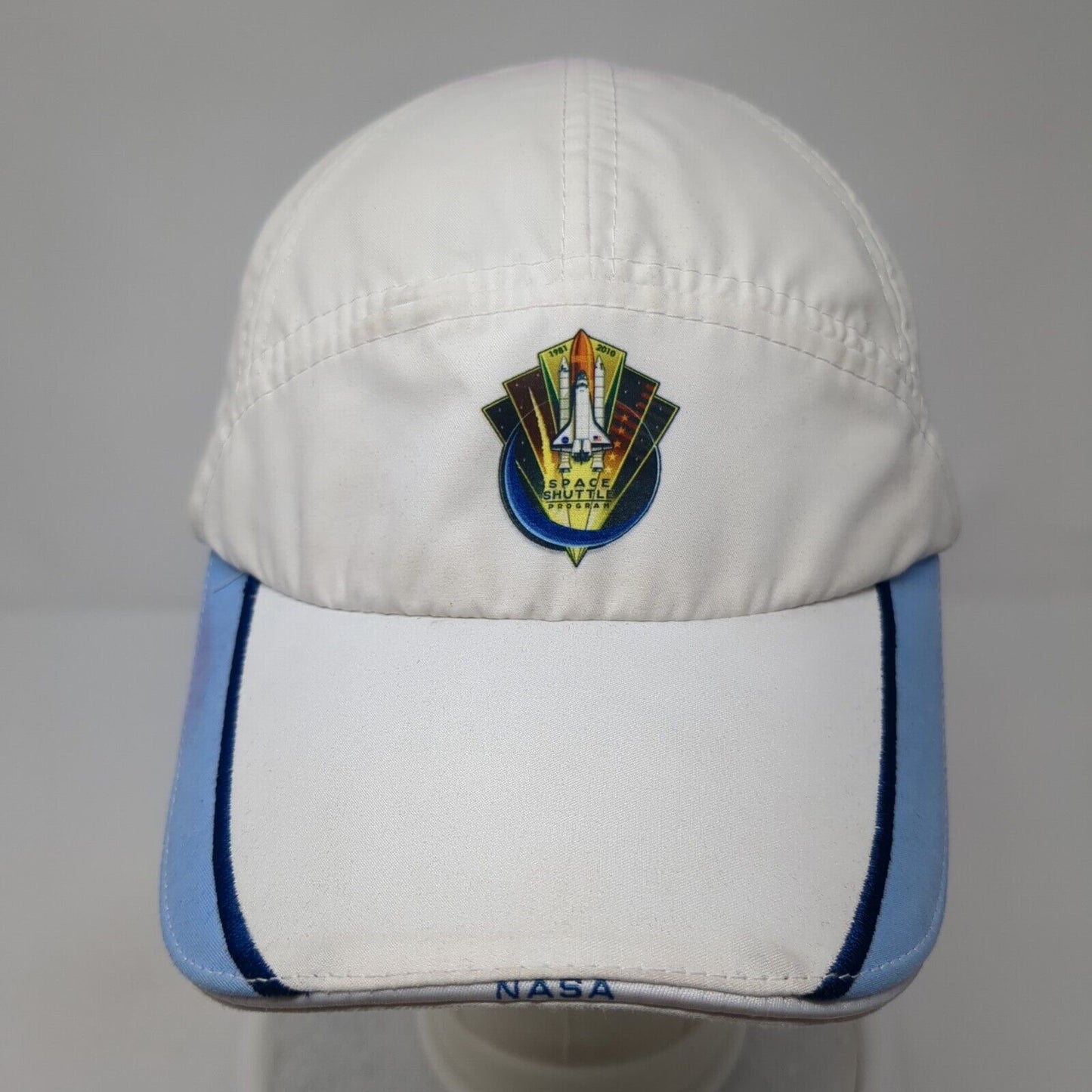 Space Shuttle Program NASA Fitted Hat White One Size Solid Stretch