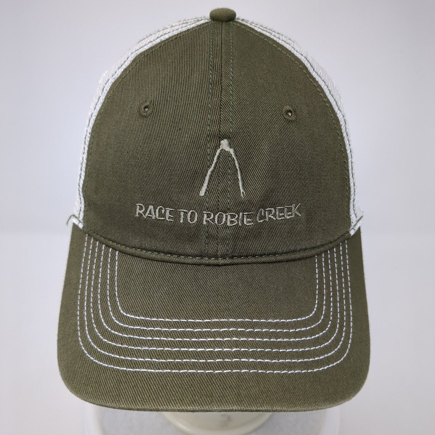 Race To Robie Creek Strapback Trucker Hat Brown One Size Mesh Back District