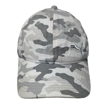 PUMA Slideback Hat Gray Camouflage One Size Adjustable Embroidered Cotton