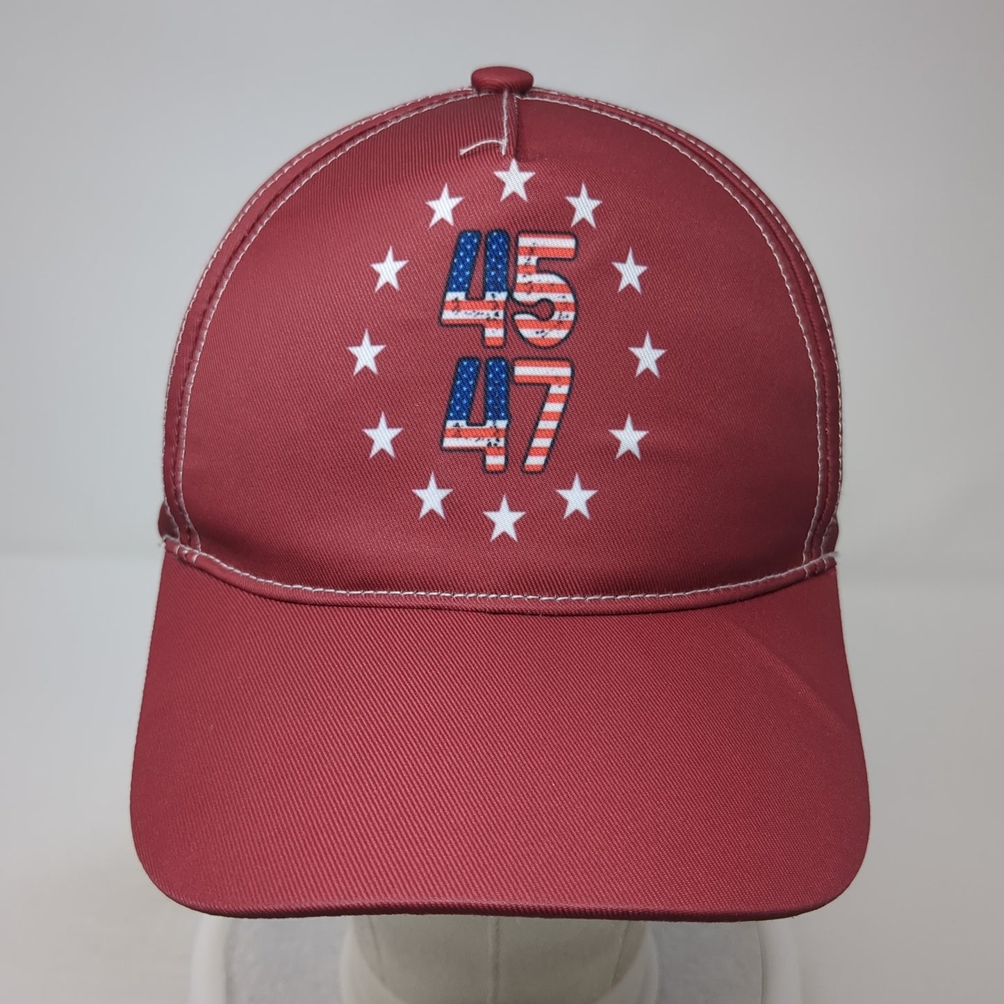 45 47 American Flag Snapback Hat Red One Size Adjustable Vent Holes