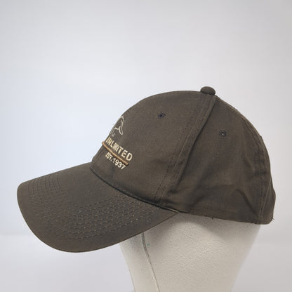 Ducks Unlimited Est. 1937 Baseball Cap Brown One Size Adjustable Embroidered