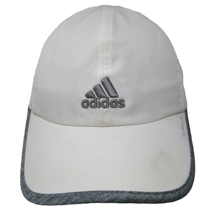 Adidas Baseball Cap White One Size Climalite Performance Gray Panels Strap Hat
