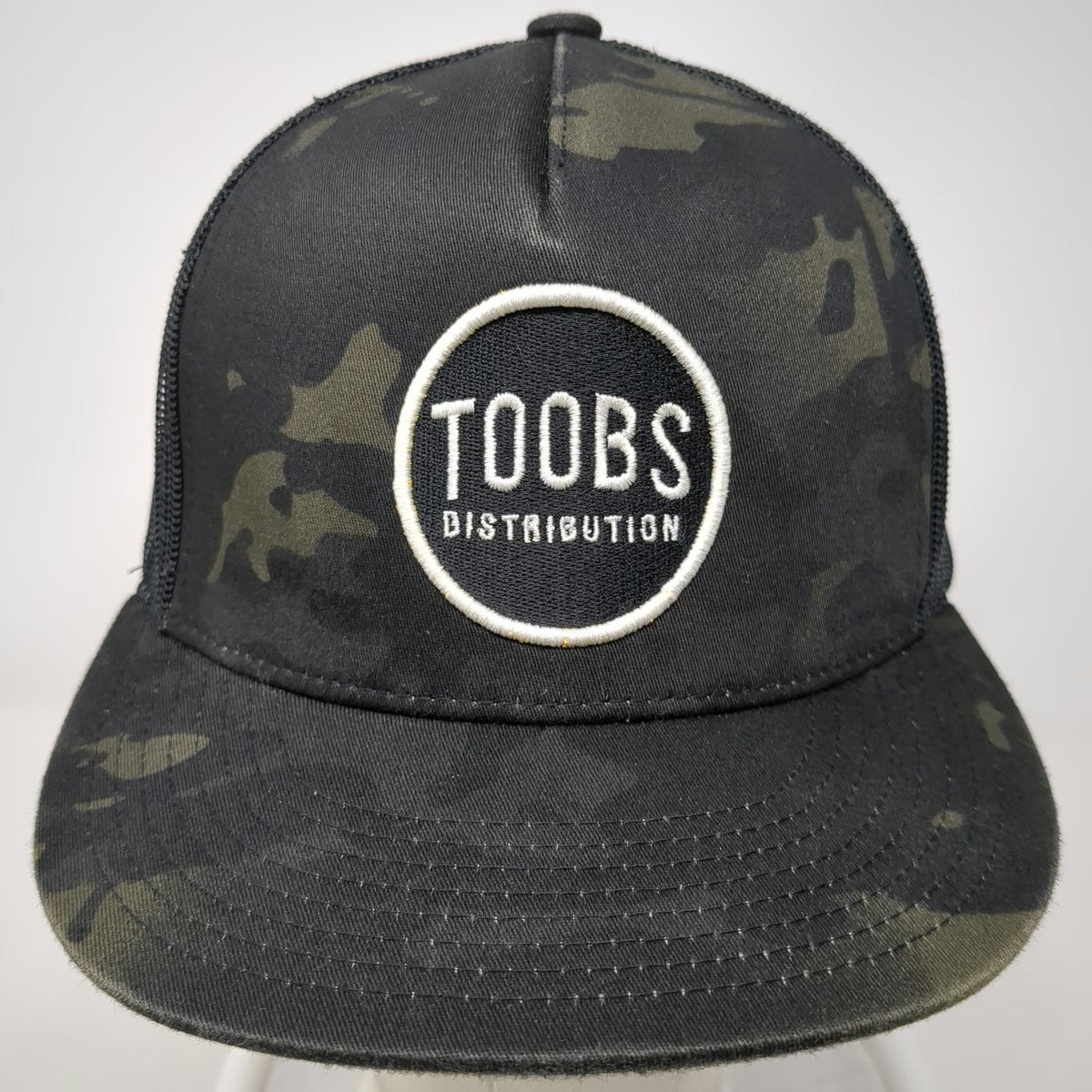 Yupoong Trucker Hat Black One Size Mesh Multicam Flat Bill TOOBS Distribution