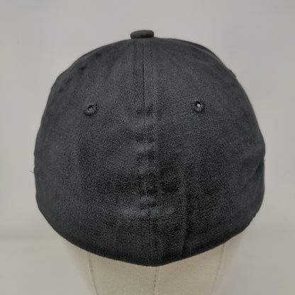 C Combat Fitted Hat Black One Size Embroidered 6 Panel Vent Holes