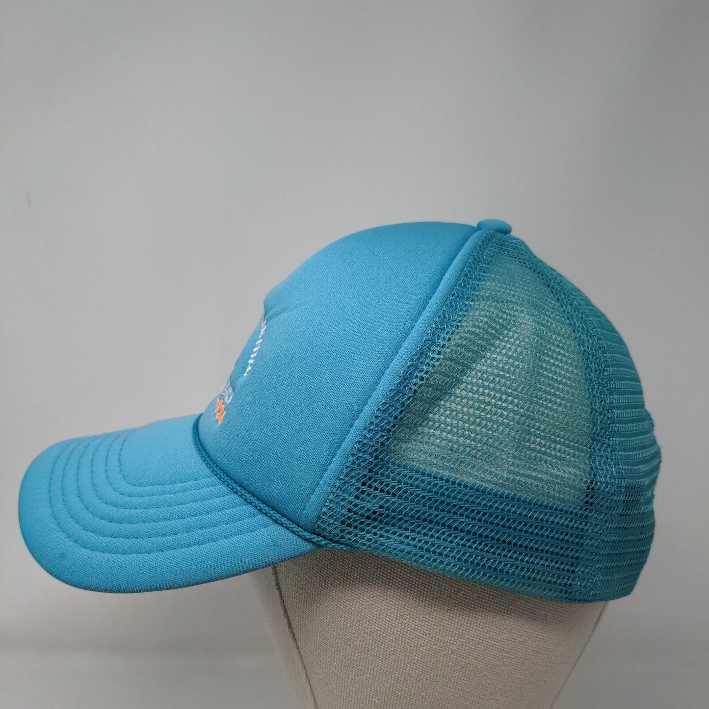 Beach Electric Cocoa Beach Snapback Trucker Hat Blue Teal One Size Mesh Back