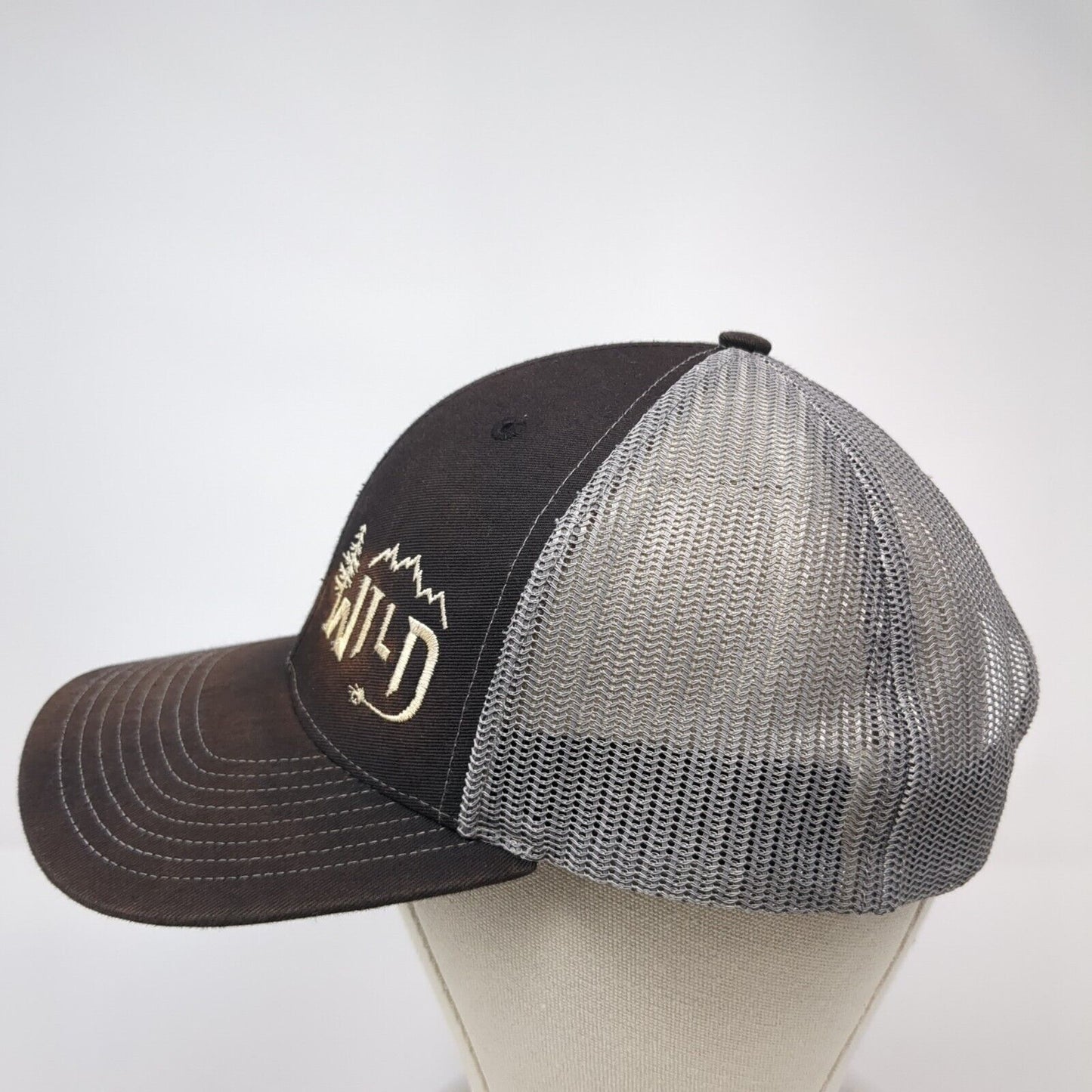 Wild Snapback 112 Trucker Hat Black One Size Adjustable Mesh Back Richardson