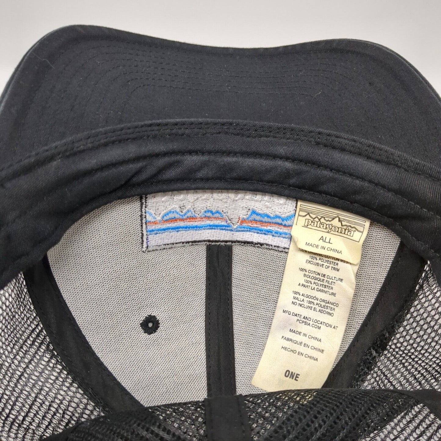 Patagonia Snapback Trucker Hat Black One Size Mesh Back Adjustable