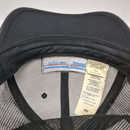 Patagonia Snapback Trucker Hat Black One Size Mesh Back Adjustable