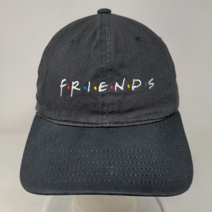 FRIENDS Slideback Hat Black One Size Adjustable Embroidered Vented Holes