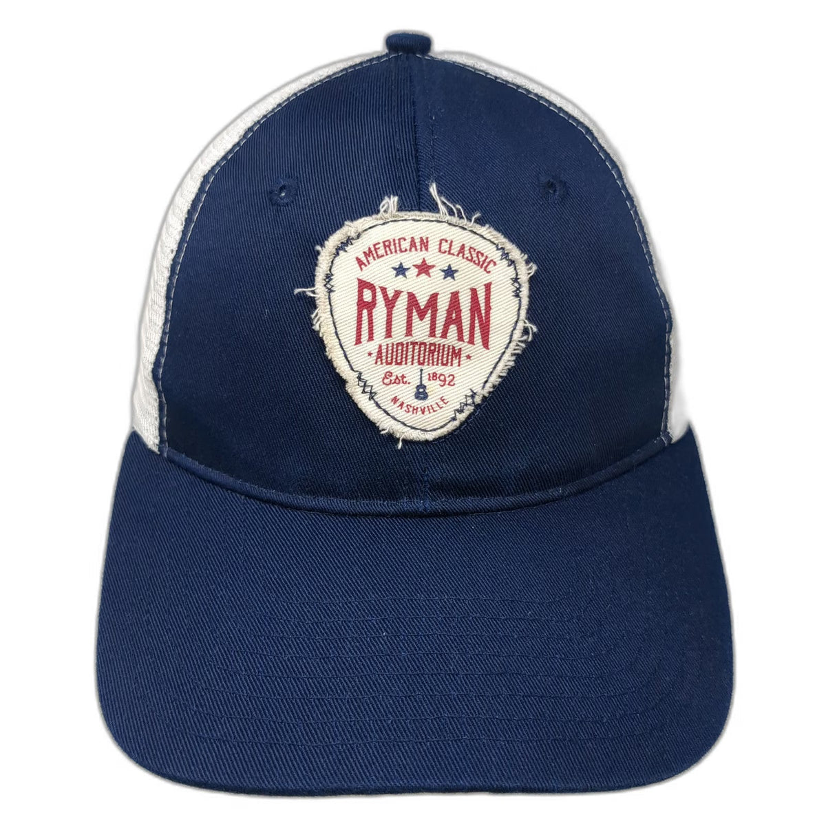 Artisans Trucker Hat Blue White One Size Ryman Auditorium Nashville Mesh Patch