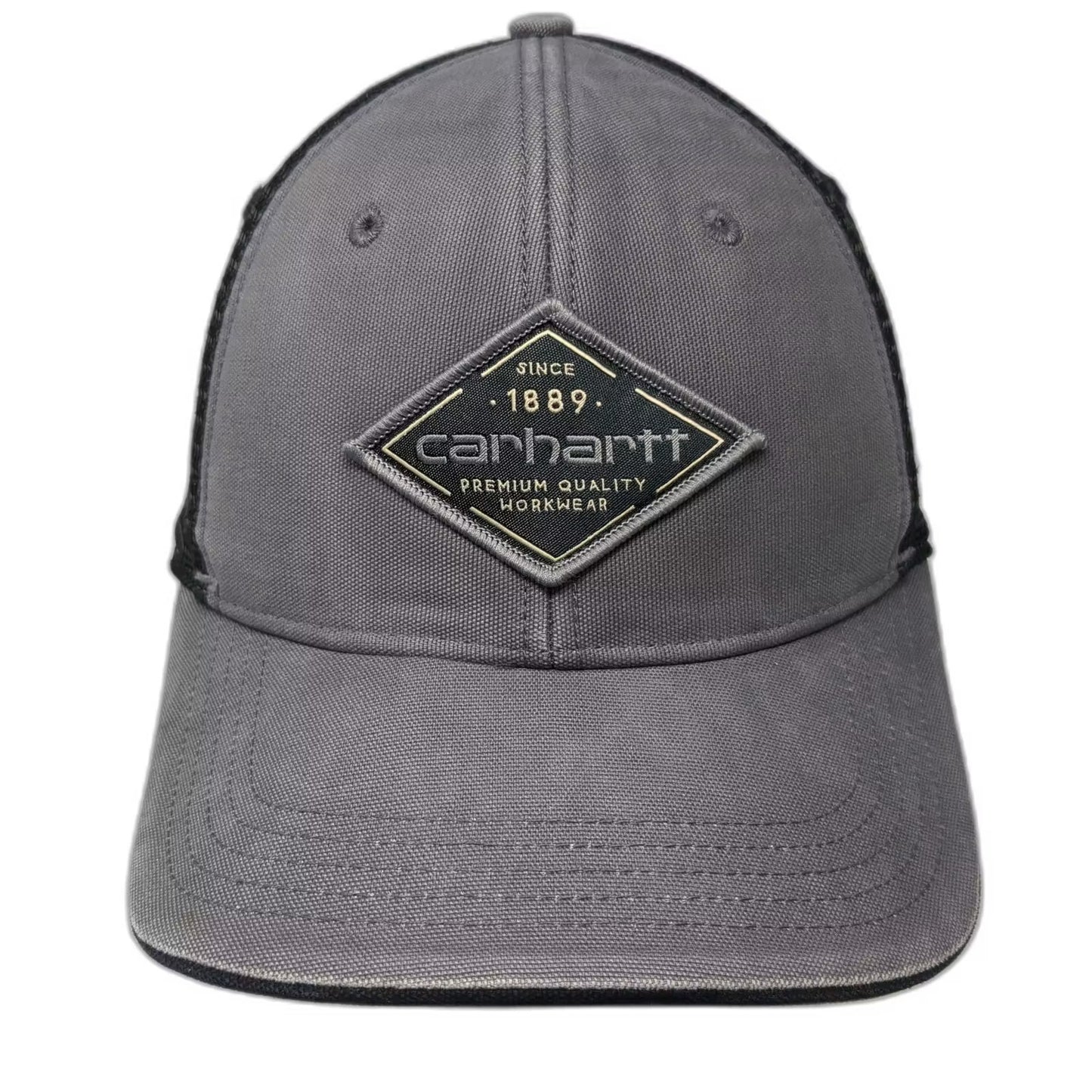 Carhartt Gray Trucker Hat One Size Mesh Snapback Workwear Embroidered Patch