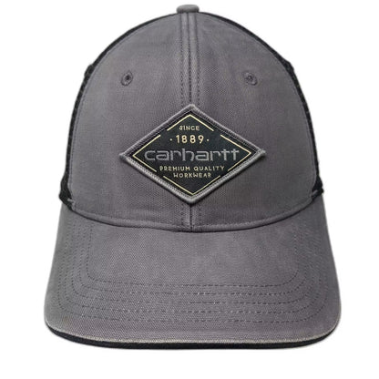 Carhartt Gray Trucker Hat One Size Mesh Snapback Workwear Embroidered Patch