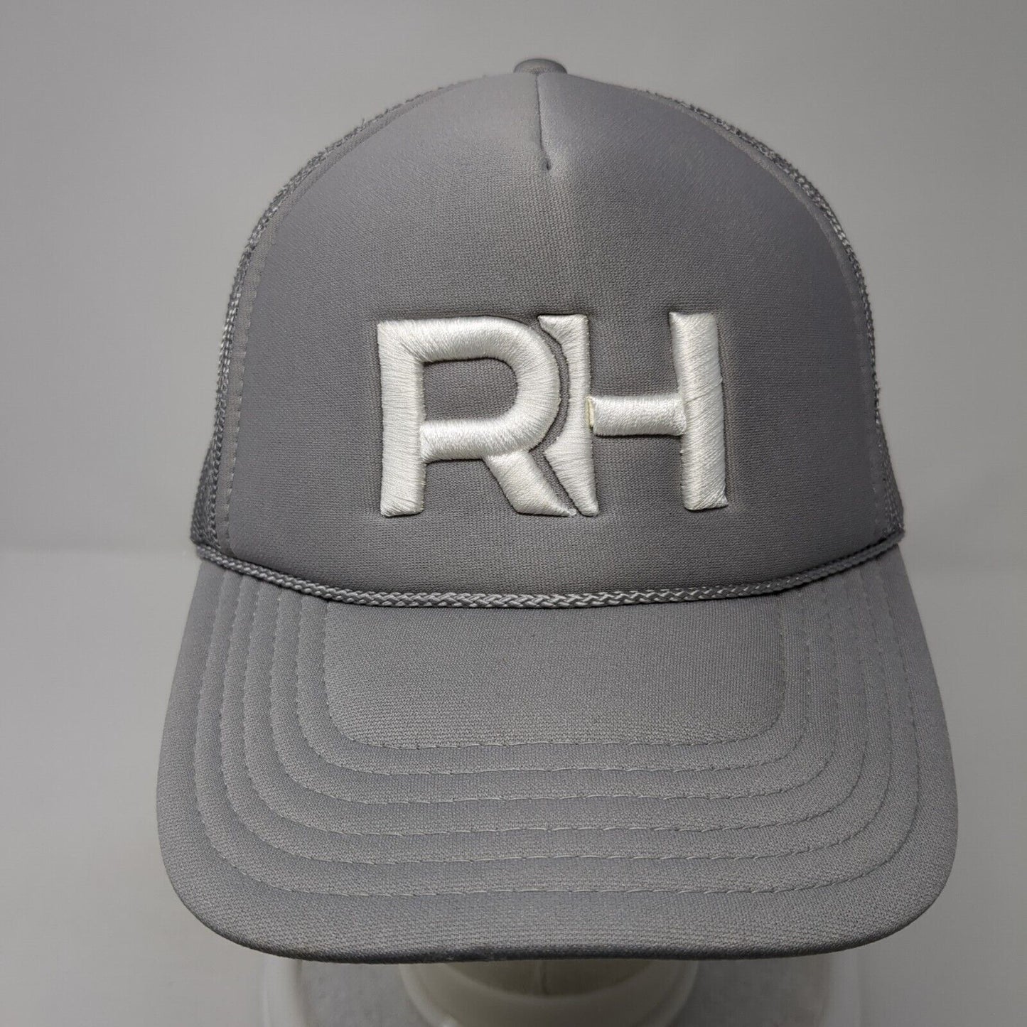 RH Snapback Rope Trucker Hat Gray One Size Embroidered Letter Otto