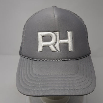 RH Snapback Rope Trucker Hat Gray One Size Embroidered Letter Otto