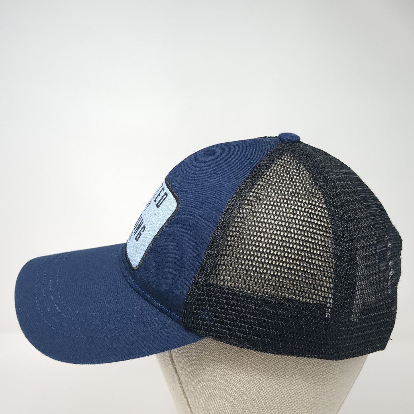 United By Fishing Fintech Snapback Trucker Hat Blue One Size Mesh Back