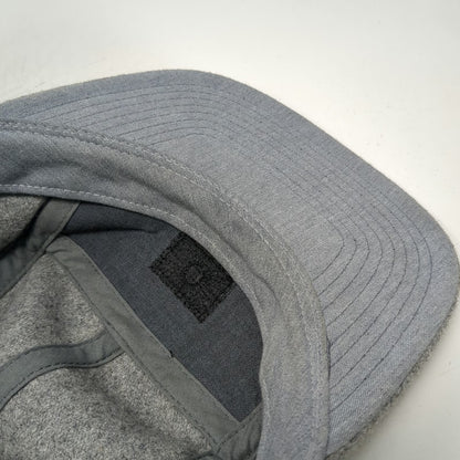 Evo 5 Panel Gray Hat One Size Wool Blend Leather Strapback Logo Patch Flat Brim