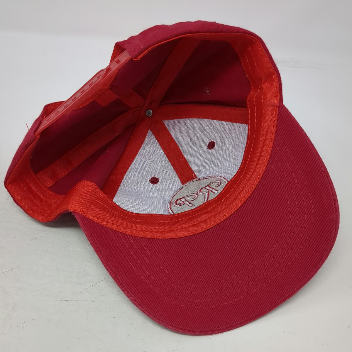 Red Snapback Hat One Size RP Logo Circle Patch Structured Adjustable Baseball
