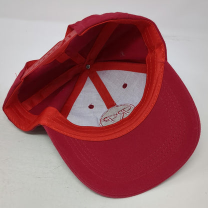 Red Snapback Hat One Size RP Logo Circle Patch Structured Adjustable Baseball