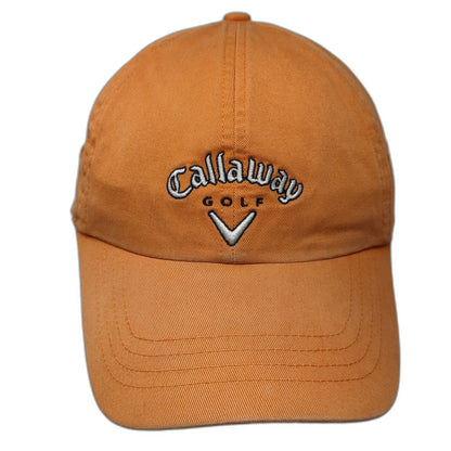 Callaway Baseball Cap Orange One Size Embroidered Golf Logo Slideback Strap Hat