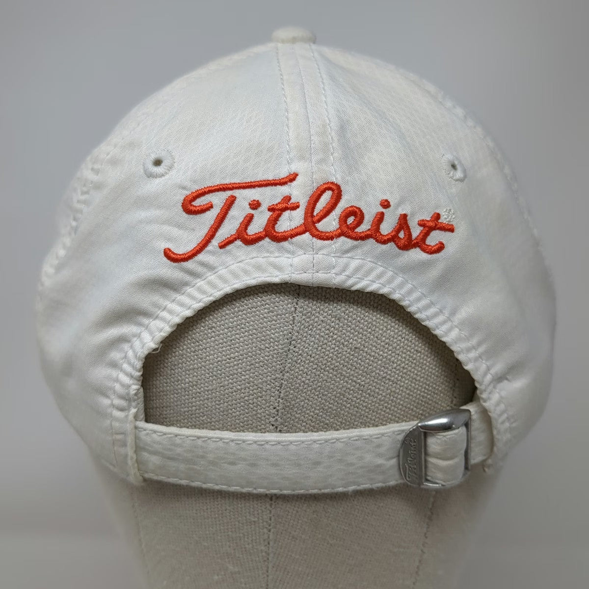 Titleist Baseball Cap White Orange One Size Adjustable Performance Golf Hat