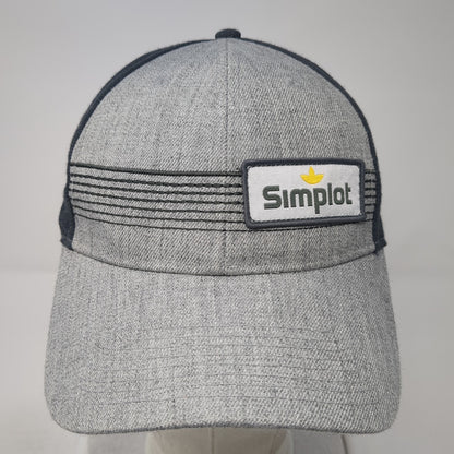 Simplot Strapback Baseball Cap Gray One Size Adjustable Embroidered 6 Panel