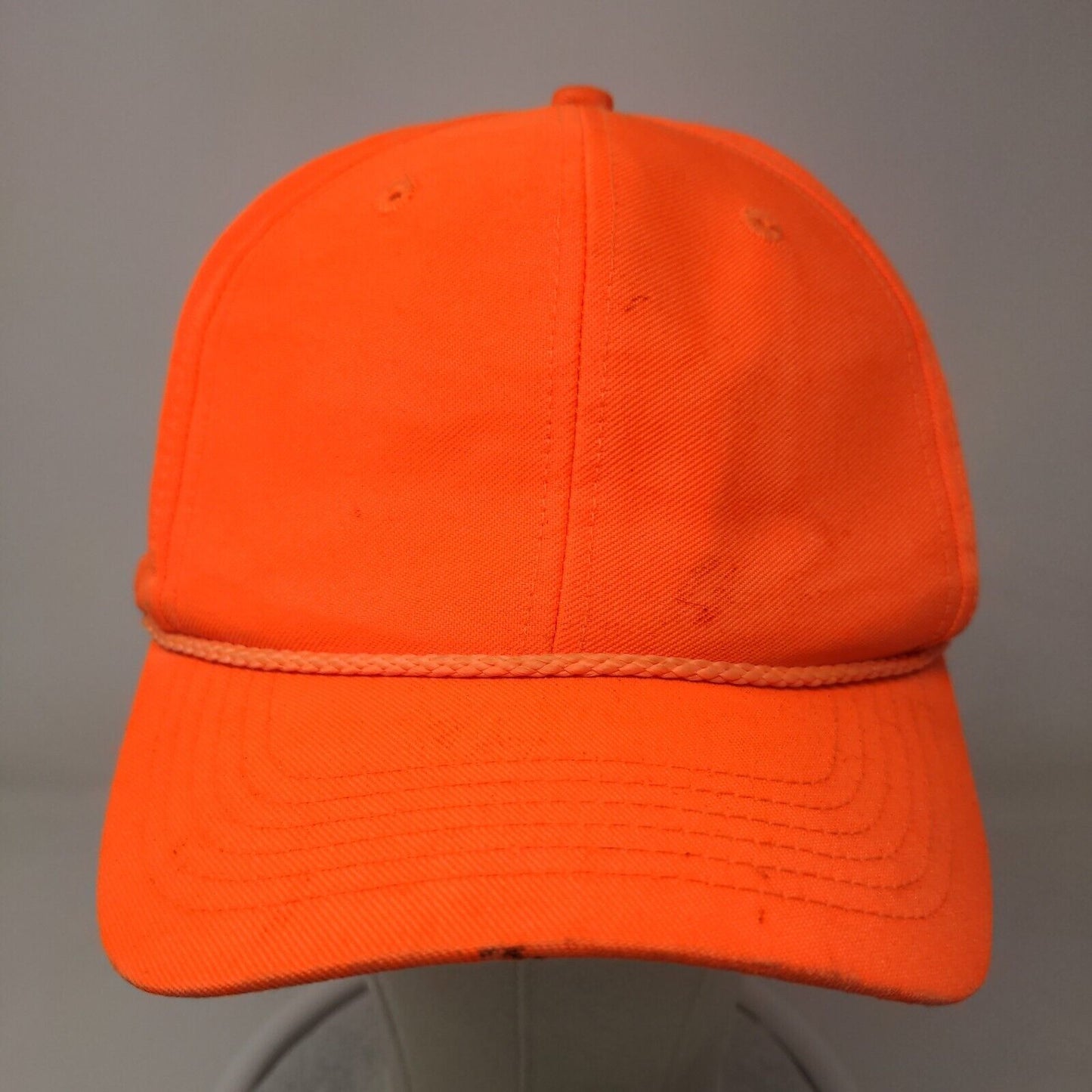 Signatures Snapback Hat Solid Orange OSFA Rope Braid Adjustable