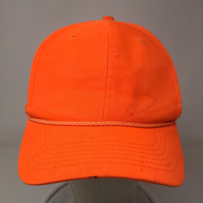 Signatures Snapback Hat Solid Orange OSFA Rope Braid Adjustable