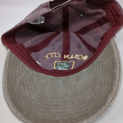 BJR Classic Headwear Baseball Cap Red One Size Ocean City Shield Embroidered Hat