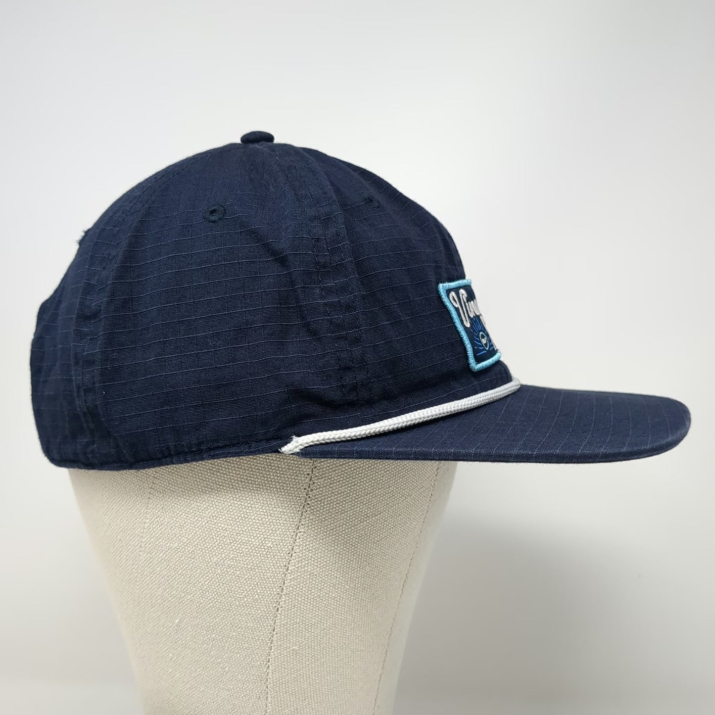 Vineyard Vines Snapback Blue One Size Rope Cotton Whale Patch Script Logo Hat