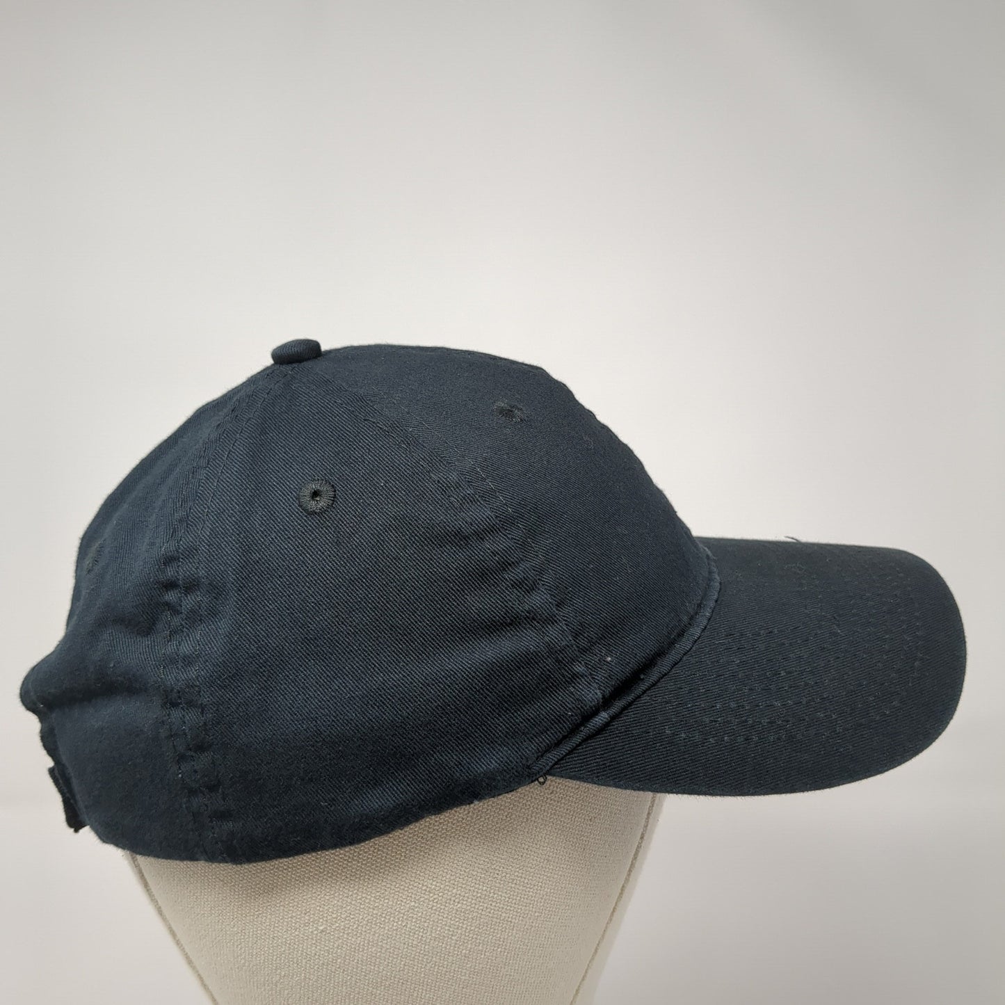Team Deeper Strapback Hat Black Graphic Spell Out Logo 100% Cotton Adjustable